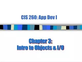 CIS 260: App Dev I