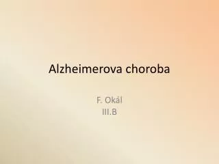 alzheimerova choroba