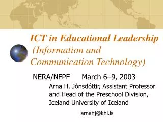 ICT in Educational Leadership (Information and Communication Technology)