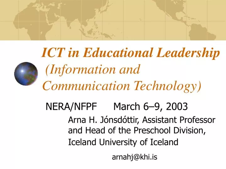 ict in educational leadership information and communication technology