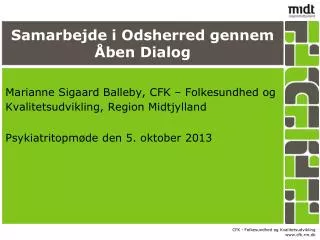 samarbejde i odsherred gennem ben dialog