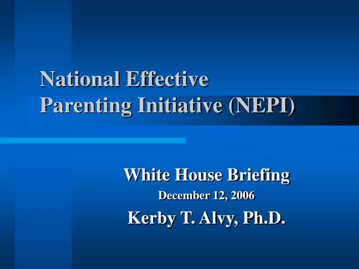 national effective parenting initiative nepi