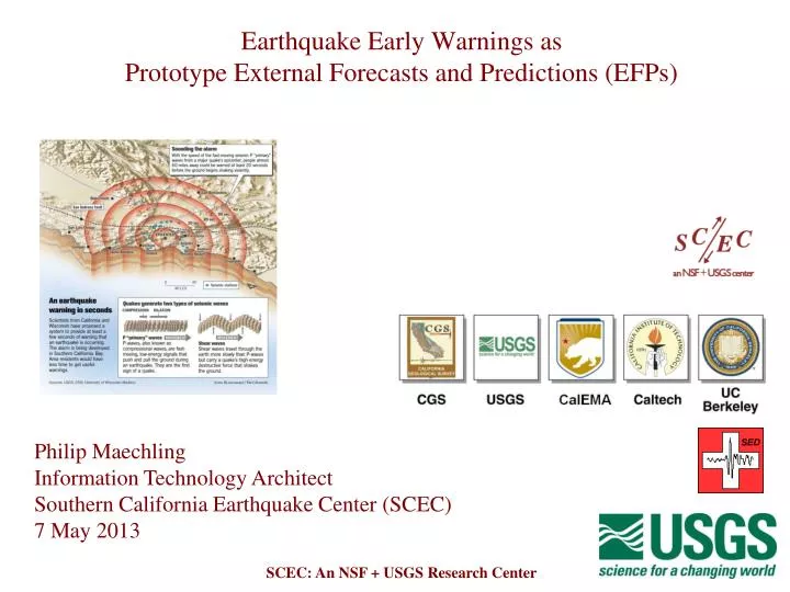 earthquake early warnings as prototype external forecasts and predictions efps