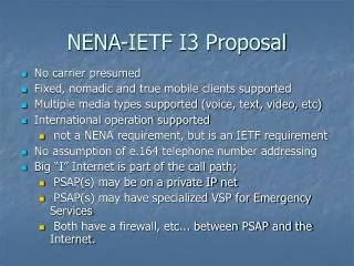 NENA-IETF I3 Proposal