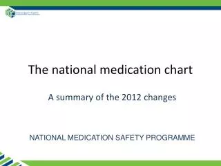 The national medication chart