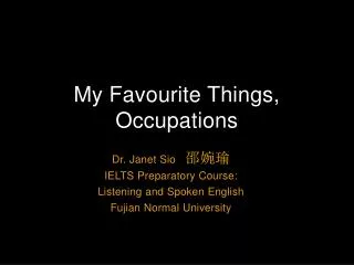 my favourite things occupations