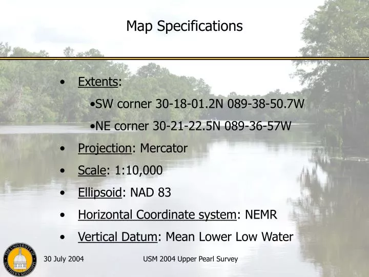 map specifications