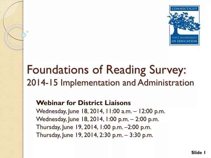 foundations of reading survey 2014 15 implementation and administration