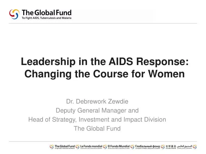 leadership in the aids response changing the course for women