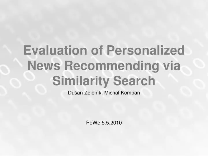 evaluation of personalized news recommending via similarity search