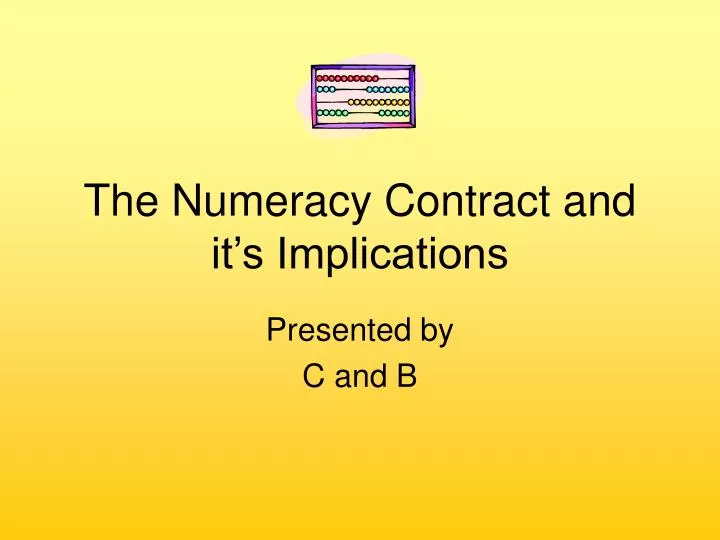 the numeracy contract and it s implications