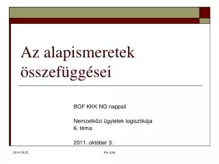 az alapismeretek sszef gg sei