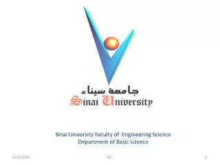 Sinai University Faculty of Engineering Science Department of Basic science