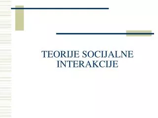 teorije socijalne interakcije