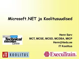 Microsoft.NET ja Koolitusuudised