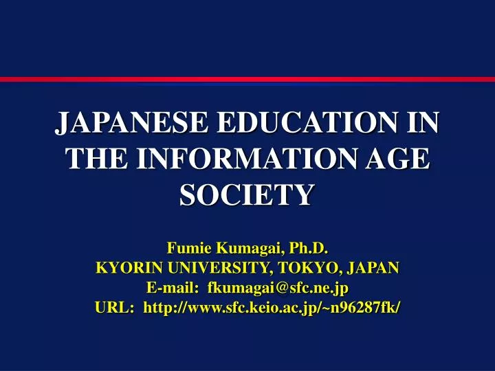 japanese education in the information age society