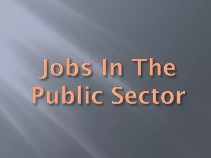 jobs in the public sector