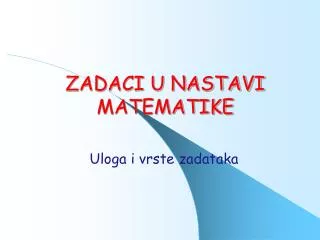 zadaci u nastavi matematike