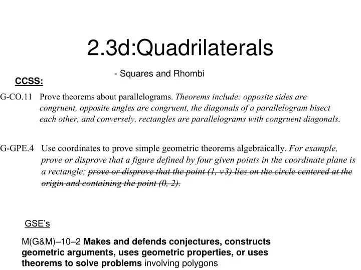2 3d quadrilaterals