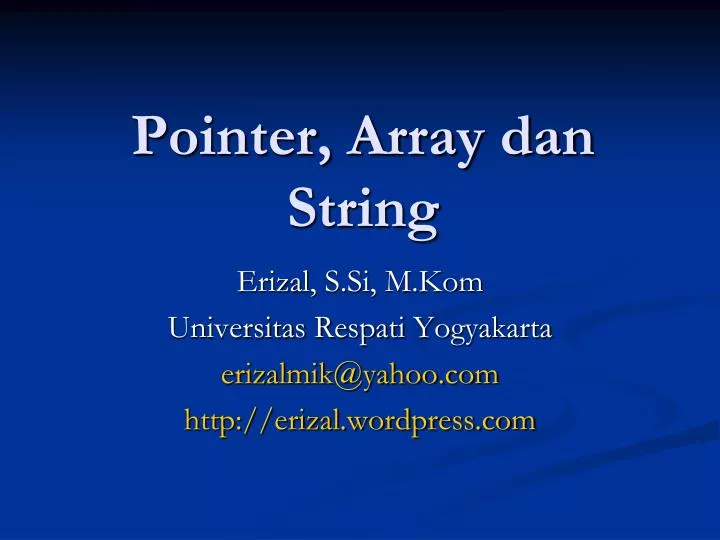 pointer array dan string