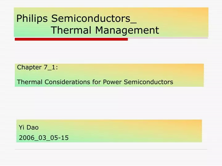 philips semiconductors thermal management