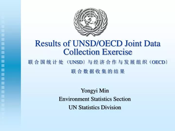 results of unsd oecd joint data collection exercise unsd oecd