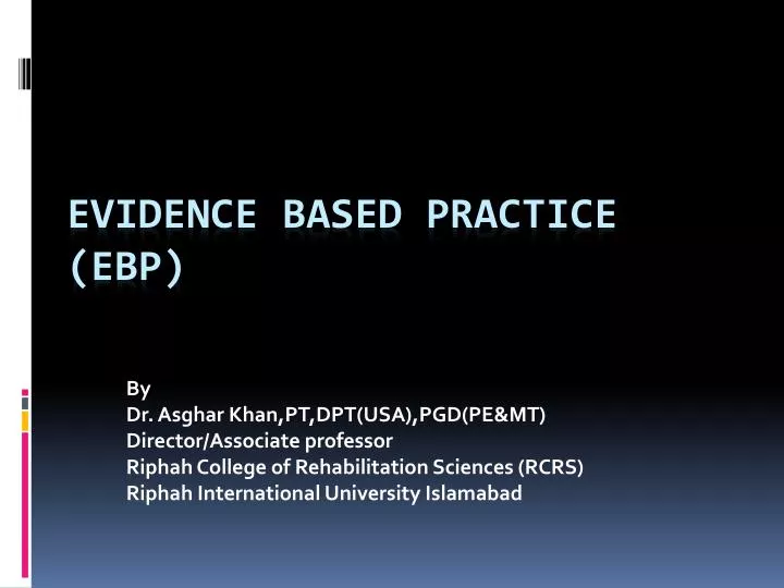 evidence based practice ebp