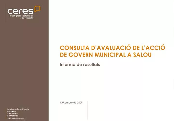 consulta d avaluaci de l acci de govern municipal a salou