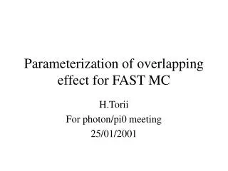 Parameterization of overlapping effect for FAST MC