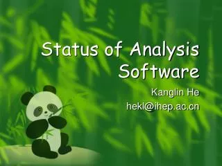 Status of Analysis Software