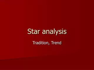 Star analysis