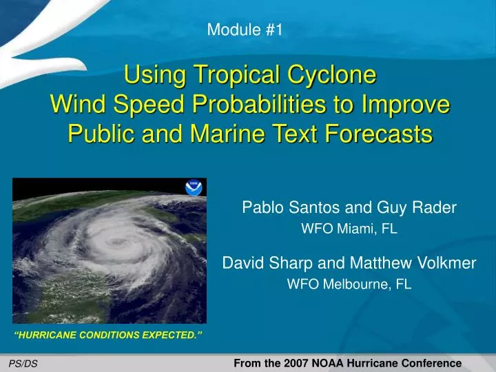 using tropical cyclone wind speed probabilities to improve public and marine text forecasts