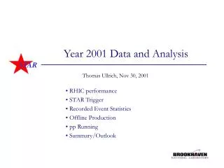 Year 2001 Data and Analysis