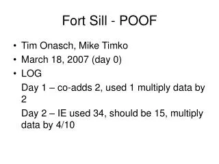 Fort Sill - POOF