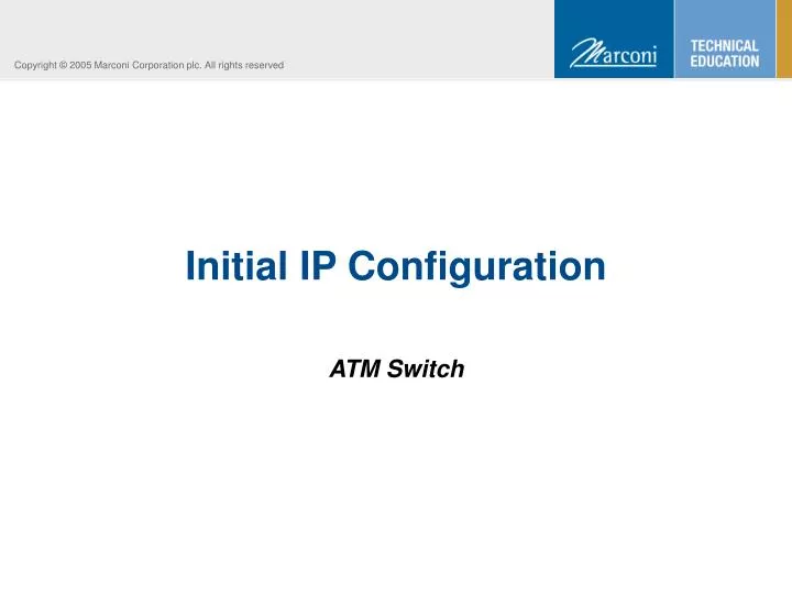 initial ip configuration