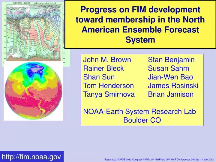 progress on fim development toward membership in the north american ensemble forecast system