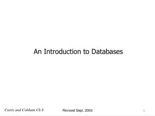 An Introduction to Databases
