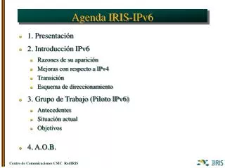 agenda iris ipv6