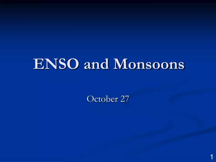 enso and monsoons
