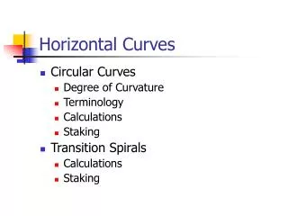 Horizontal Curves
