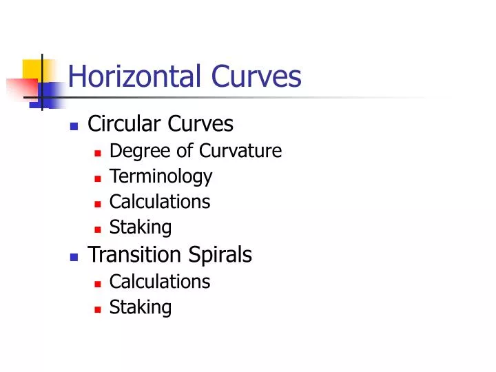 horizontal curves