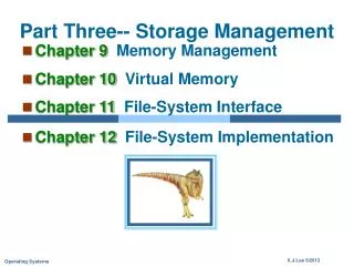 Part Three-- Storage Management