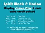 Celebrate Spirit Week at Harlan: Show Your Falcon Pride! - slide 1