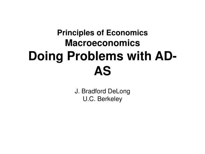 principles of economics macroeconomics doing problems with ad as