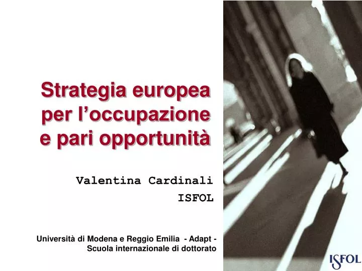 strategia europea per l occupazione e pari opportunit