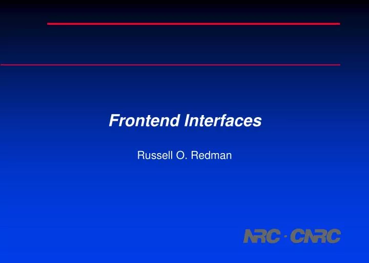 frontend interfaces