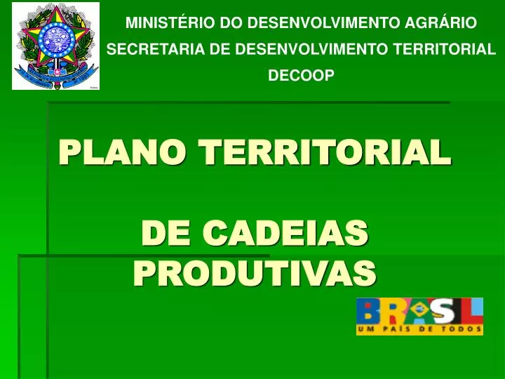 plano territorial de cadeias produtivas