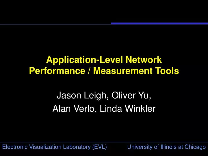 application level network performance measurement tools