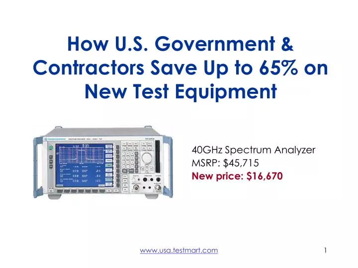 how u s government contractors save up to 65 on new test equipment