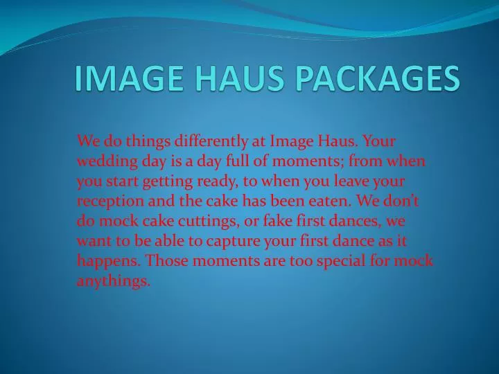 image haus packages